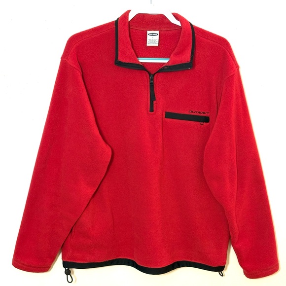 Old Navy Other - Old Navy Men's Quarter Zip-Up Red & Black Jacket. Size L. EUC.
